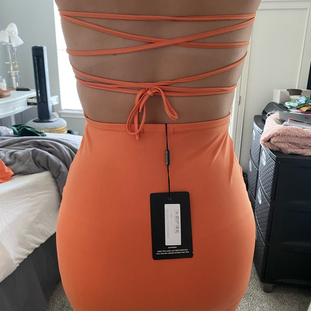 Slinky Lace Up Back Bodycon Dress